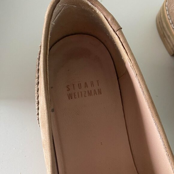 STUART WEITZMAN Guything Wingtip Tassel Tan Leather Loafers Sz 6.5 - Picture 2 of 6